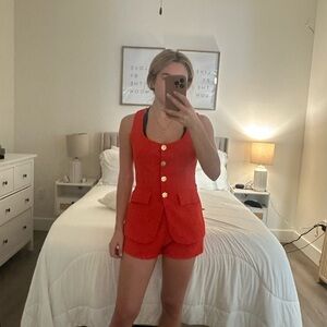 Vici Vibrant Red Sleeveless Romper